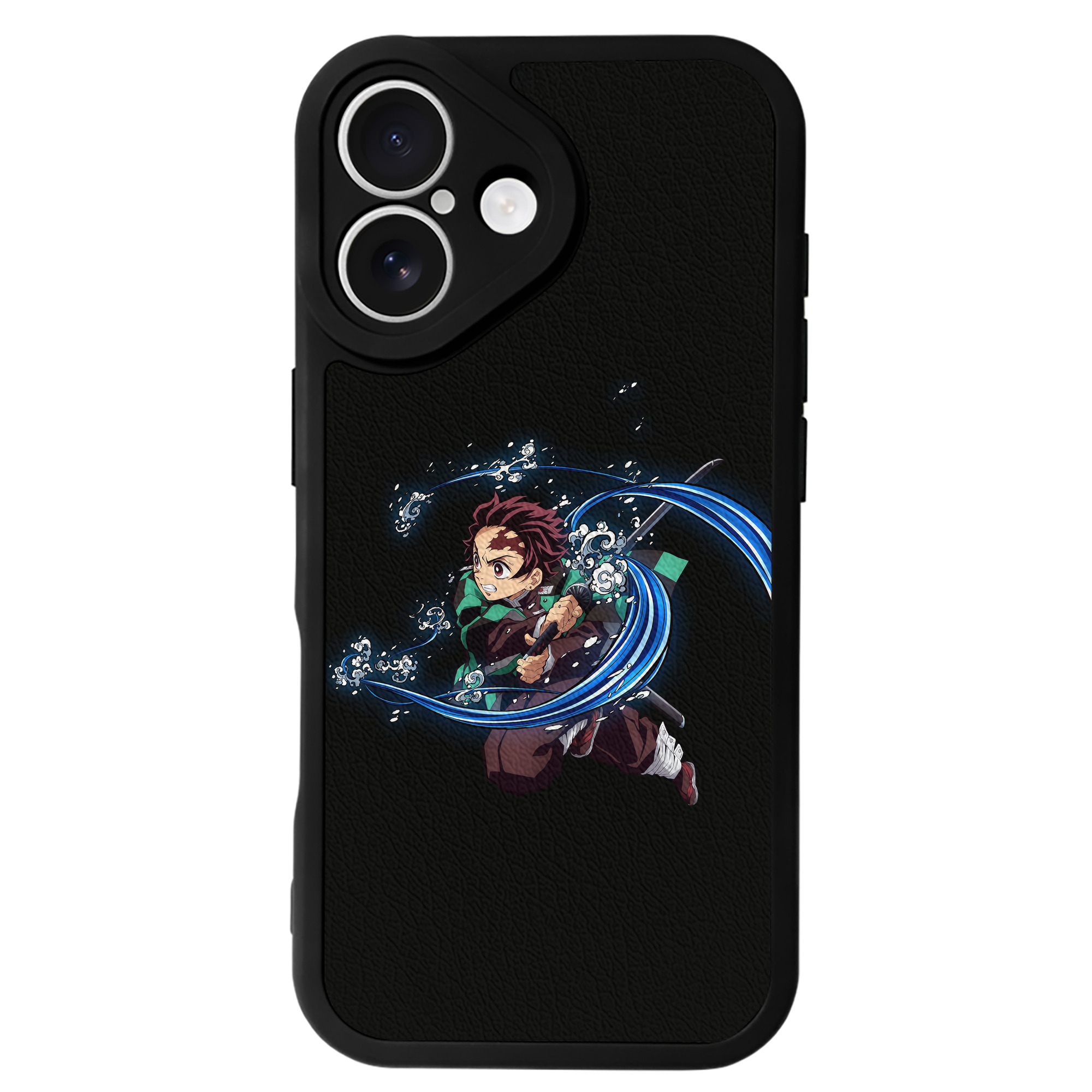 （画像用） 鬼滅の刃 竈門 炭治郎／かまど たんじろう Kamado Tanjirou 【iPhone 16シリーズ対応】シリコンスマホケース（レザー調） 材質：シリコン